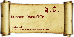 Musser Dormán névjegykártya